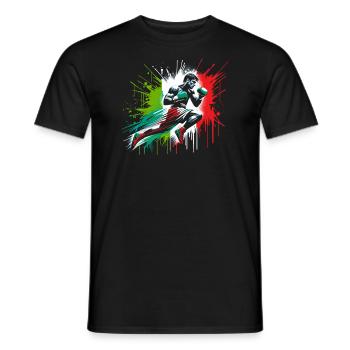 Italian Boxer - Patriotic Boxer Flag - Men's T-Shirt - black - Front - AI Model Male 178 light (178cm)