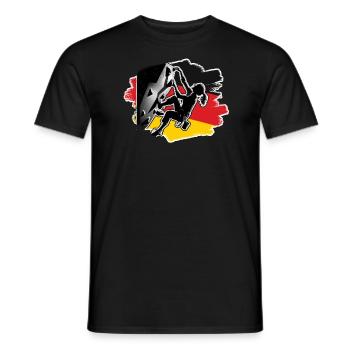 Deutschland Kletterer - Frau Boulderer Klettern - Männer T-Shirt - Schwarz - Vorne - AI Model Male 178 light (178cm)