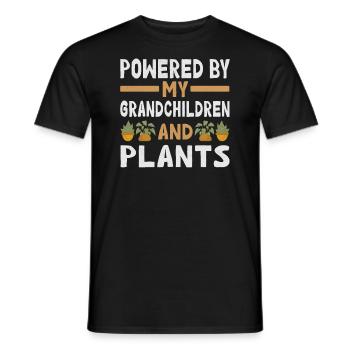 Powered by Grandchildren And Plants Design - Men's T-Shirt - black - Front - AI Model Male 178 light (178cm)