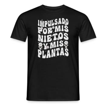 Powered by Grandchildren And Plants Design - Men's T-Shirt - black - Front - AI Model Male 178 light (178cm)