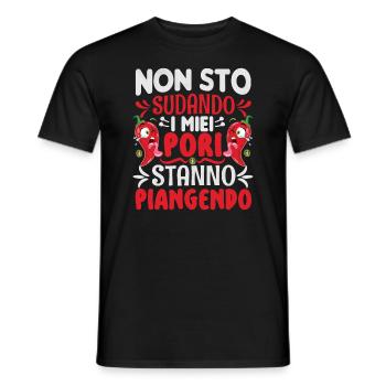 I Don't Sweat My Pores Cry - Chili Cook - Men's T-Shirt - black - Front - AI Model Male 178 light (178cm)