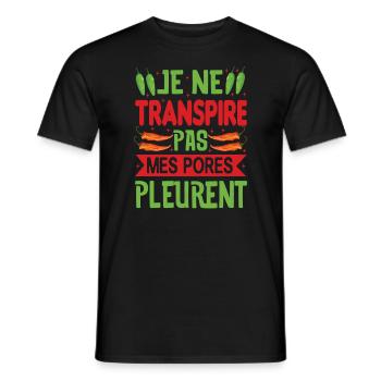 I Don't Sweat My Pores Cry - Chili Cook - Men's T-Shirt - black - Front - AI Model Male 178 light (178cm)