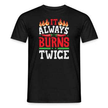 Es brennt immer Zweimal - Chili Koch Scharfe Sauce - Männer T-Shirt - Schwarz - Vorne - AI Model Male 178 light (178cm)