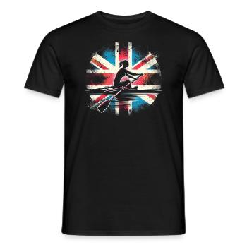 Rudersportlerin Mit Britischer Flagge - Männer T-Shirt - Schwarz - Vorne - AI Model Male 178 light (178cm)