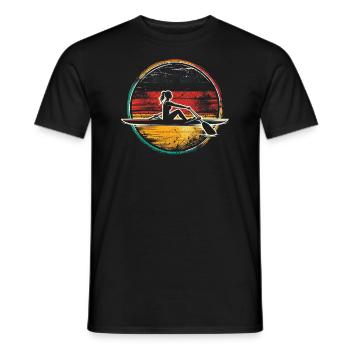Germany Flag Rowing Female - Men's T-Shirt - black - Front - AI Model Male 178 light (178cm)