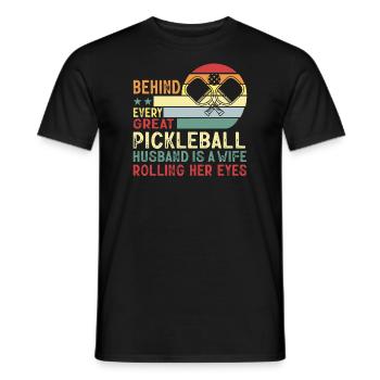 Frau Pickleball Partner Pickleball Paar Liebhaber - Männer T-Shirt - Schwarz - Vorne - AI Model Male 178 light (178cm)