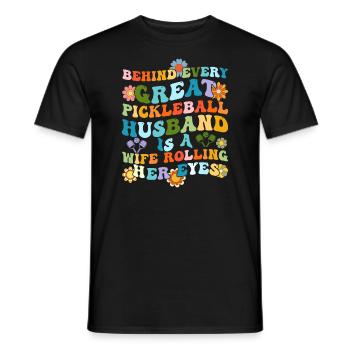 Frau Pickleball Partner Pickleball Paar Liebhaber - Männer T-Shirt - Schwarz - Vorne - AI Model Male 178 light (178cm)