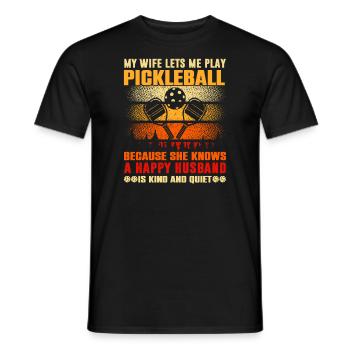 Pickleball Player Husband Loves - Men's T-Shirt - black - Front - AI Model Male 178 light (178cm)
