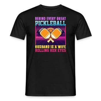Frau Pickleball Partner Pickleball Paar Liebhaber - Männer T-Shirt - Schwarz - Vorne - AI Model Male 178 light (178cm)