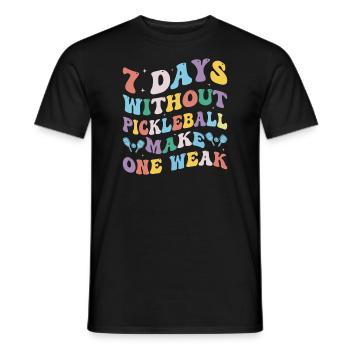 Pickleball Player Pickleball Tournament Attire - Men's T-Shirt - black - Front - AI Model Male 178 light (178cm)