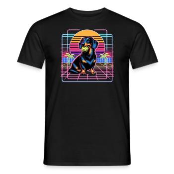 Pickleball-Enthusiast, Dachshundgen-Liebhaber, - Männer T-Shirt - Schwarz - Vorne - AI Model Male 178 light (178cm)