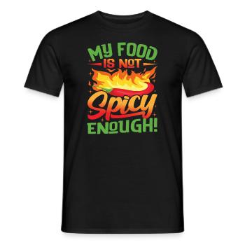 Looks hot – girl with hot chili and - Men's T-Shirt - black - Front - AI Model Male 178 light (178cm)