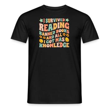 Bookworms for lovers of reading forbidden - Men's T-Shirt - black - Front - AI Model Male 178 light (178cm)