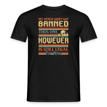 Banned Book Reading Bookworms Vintage Outfit - Men's T-Shirt - black - Front - AI Model Male 178 light (178cm)