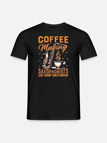 Coffee Enthusiast Saxophone Instructor Apparel - Mænd T-shirt - sort