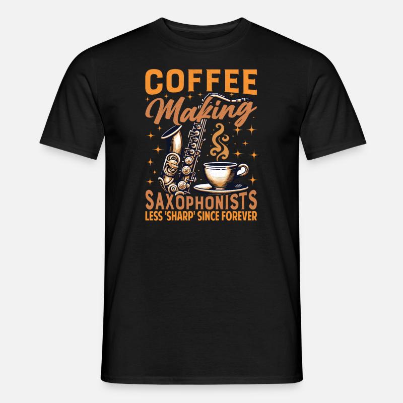 Kaffe entusiast saxofon instruktør beklædning - Mænd T-shirt - sort