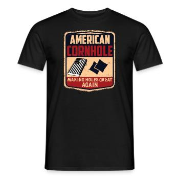 4 juillet Corn Hole Indépendance américaine - T-shirt homme - noir - Devant - AI Model Male 178 light (178cm)