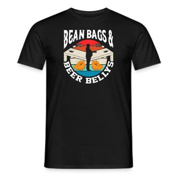Tenue « cornhole Player Beer Drinking Bean Bags » - T-shirt homme - noir - Devant - AI Model Male 178 light (178cm)