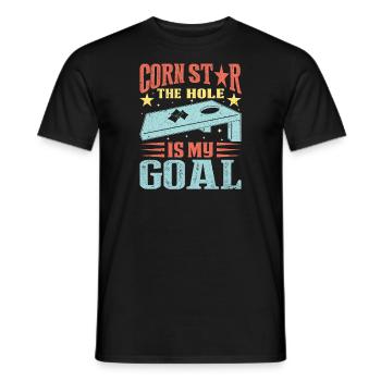 Tenue de tournoi de cornhole passionné de cornhole - T-shirt homme - noir - Devant - AI Model Male 178 light (178cm)