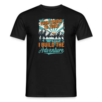 Clothing for boatbuilding lovers and - Men's T-Shirt - black - Front - AI Model Male 178 light (178cm)