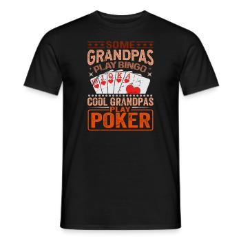 Grand-père Jeux de cartes Joueurs de poker Tenue de casino - T-shirt homme - noir - Devant - AI Model Male 178 light (178cm)