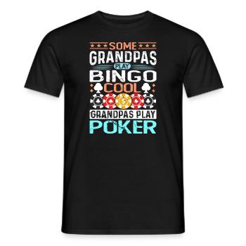 Grand-père Jeux de cartes Joueurs de poker Tenue de casino - T-shirt homme - noir - Devant - AI Model Male 178 light (178cm)