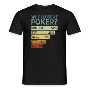 Tenue de carte de casino de jeu professionnelle - T-shirt homme - noir - Devant - AI Model Male 178 light (178cm)