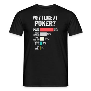 Poker-enthusiast Pokerchips Kartenspiele - Männer T-Shirt - Schwarz - Vorne - AI Model Male 178 light (178cm)
