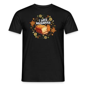 Couronne de fleurs Pain au levain - T-shirt homme - noir - Devant - AI Model Male 178 light (178cm)