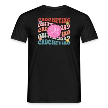 Crochet Crochet Crochets Fil Tricot - T-shirt homme - noir - Devant - AI Model Male 178 light (178cm)