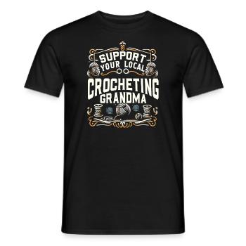 Crochet Crochet Crochet Fil Tricot Vêtements - T-shirt homme - noir - Devant - AI Model Male 178 light (178cm)