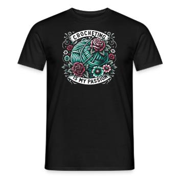 Crochet Crochet Crochet Fil Tricot Citations - T-shirt homme - noir - Devant - AI Model Male 178 light (178cm)
