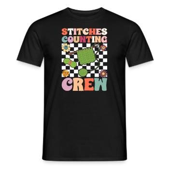 Quotes for crochet, crochet crochet, yarn knitting - Men's T-Shirt - black - Front - AI Model Male 178 light (178cm)
