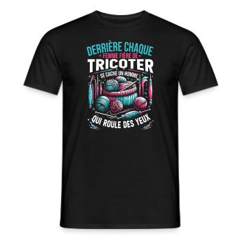 Häkeln Häkeln Häkelhäkeln Garn Stricken Zitate - Männer T-Shirt - Schwarz - Vorne - AI Model Male 178 light (178cm)