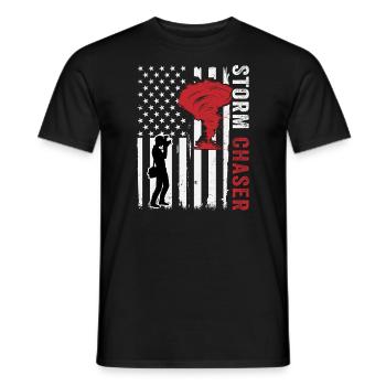 Usa-flagge, Tornadojäger Der Vereinigten Staaten - Männer T-Shirt - Schwarz - Vorne - AI Model Male 178 light (178cm)