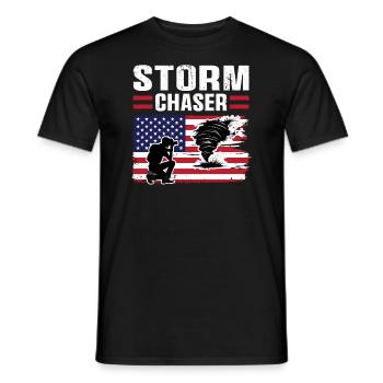 Usa-flagge Tornado Chaser - Männer T-Shirt - Schwarz - Vorne - AI Model Male 178 light (178cm)