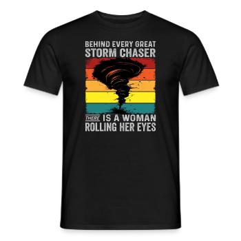 Tornado Hunter Ehefrau Rolling Eyes Hurricane - Männer T-Shirt - Schwarz - Vorne - AI Model Male 178 light (178cm)