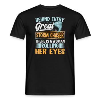 Tornado Hunter Ehefrau Rolling Eyes Hurricane - Männer T-Shirt - Schwarz - Vorne - AI Model Male 178 light (178cm)