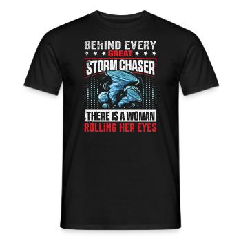 Hurricane Hunter Wife Rolling Eyes Tornado Chaser - Männer T-Shirt - Schwarz - Vorne - AI Model Male 178 light (178cm)