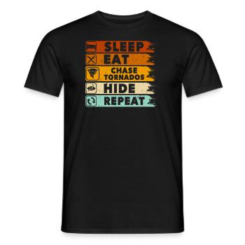 Tornadojäger-sturmjäger-meteorologen-outfit - Männer T-Shirt - Schwarz - Vorne - AI Model Male 178 light (178cm)