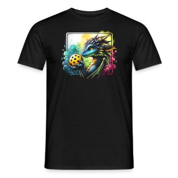 Pickleball-Enthusiast, Drachenliebhaber, Paddelspo - Männer T-Shirt - Schwarz - Vorne - AI Model Male 178 light (178cm)