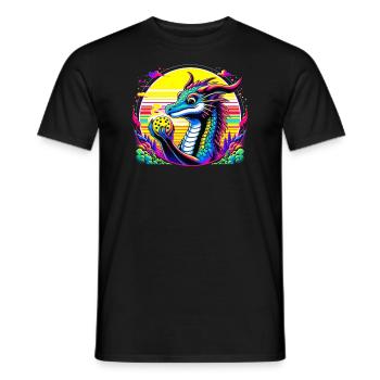 Pickleball-Enthusiast, Drachenliebhaber, Paddelspo - Männer T-Shirt - Schwarz - Vorne - AI Model Male 178 light (178cm)