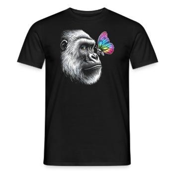 Gorilla Butterflies Animal Wildlife Zookeeper - Männer T-Shirt - Schwarz - Vorne - AI Model Male 178 light (178cm)