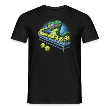 Crocodile Pickleball Factory Lustiger Pickleball - Männer T-Shirt - Schwarz - Vorne - AI Model Male 178 light (178cm)