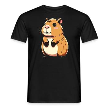 Mignon hamster toiletteur rongeur - T-shirt homme - noir - Devant - AI Model Male 178 light (178cm)