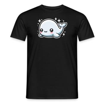 Beluga-wal-tier-aquarianer-meeres-ketologe - Männer T-Shirt - Schwarz - Vorne - AI Model Male 178 light (178cm)