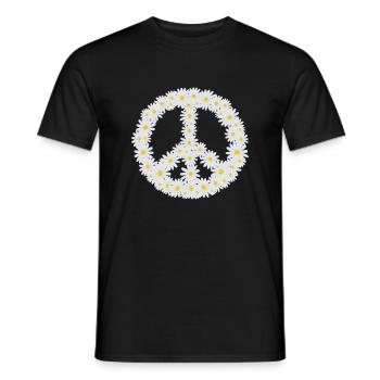 Gänseblümchen-Friedenszeichen - Männer T-Shirt - Schwarz - Vorne - AI Model Male 178 light (178cm)