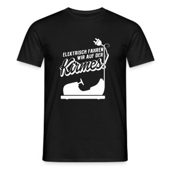 Elektrisch Fährt Man Auf Der Kirmes - Männer T-Shirt - Schwarz - Vorne - AI Model Male 178 light (178cm)