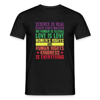 Droits de l'homme L'amour est l'amour Les vies noires comptent - T-shirt homme - noir - Devant - AI Model Male 178 light (178cm)