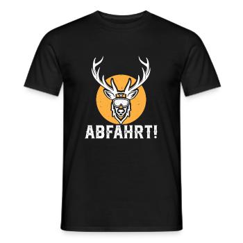 Abfahrt Hirsch Party Skiurlaub Geschenkidee Ski - Männer T-Shirt - Schwarz - Vorne - AI Model Male 178 light (178cm)